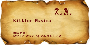 Kittler Maxima névjegykártya
